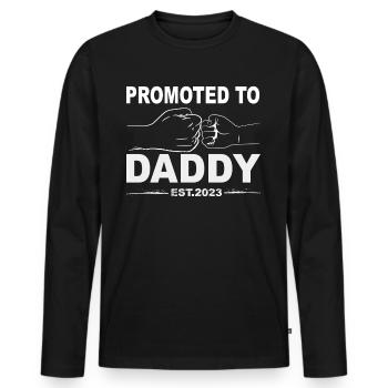 Tenue Retro Papa pour la fête des pères - T-shirt manches longues Premium bio Homme - noir - Devant - Nico (187cm)