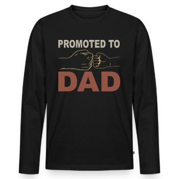 Tenue Retro Papa pour la fête des pères - T-shirt manches longues Premium bio Homme - noir - Devant - Nico (187cm)