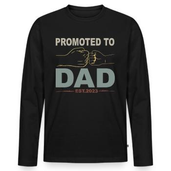 Tenue Retro Papa pour la fête des pères - T-shirt manches longues Premium bio Homme - noir - Devant - Nico (187cm)