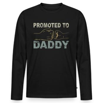 Tenue Retro Papa pour la fête des pères - T-shirt manches longues Premium bio Homme - noir - Devant - Nico (187cm)