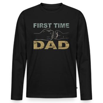 Tenue Retro Papa pour la fête des pères - T-shirt manches longues Premium bio Homme - noir - Devant - Nico (187cm)