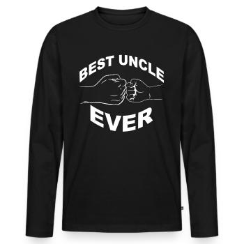 Oncle neveu nièce idée cadeau disant - T-shirt manches longues Premium bio Homme - noir - Devant - Nico (187cm)