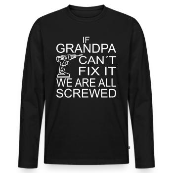 Grand-père grands-parents idée cadeau disant - T-shirt manches longues Premium bio Homme - noir - Devant - Nico (187cm)