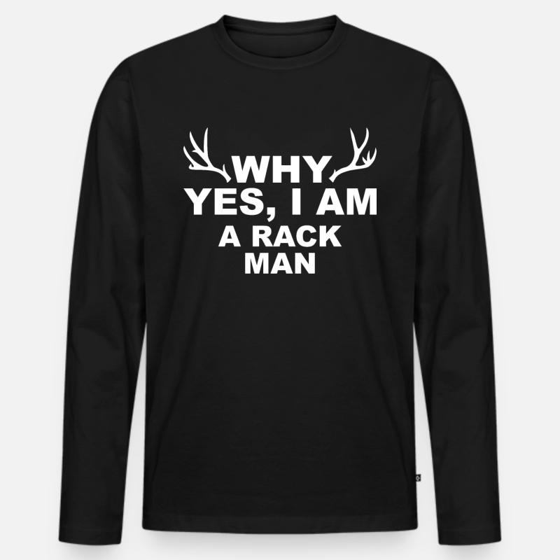 Jäger Jagt.Hirsch Geschenkidee - Männer Premium Bio Langarmshirt - Schwarz