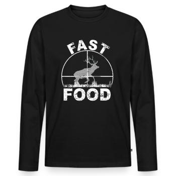 Hunter Jagt.Hirsch Gift Idea - Men's Premium Organic Long Sleeve Shirt - black - Front - Nico (187cm)