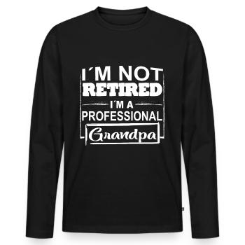 Grand-père grands-parents idée cadeau disant - T-shirt manches longues Premium bio Homme - noir - Devant - Nico (187cm)