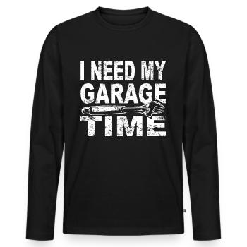 Mechaniker KFZ Auto Geschenkidee - Männer Premium Bio Langarmshirt - Schwarz - Vorne - Nico (187cm)