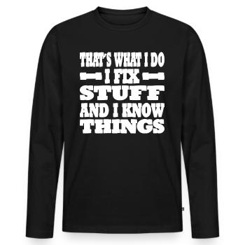 Mechanic Car Car Gift Idea - Men's Premium Organic Long Sleeve Shirt - black - Front - Nico (187cm)