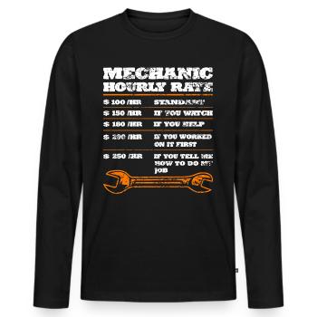 Mechaniker KFZ Auto Geschenkidee - Männer Premium Bio Langarmshirt - Schwarz - Vorne - Nico (187cm)