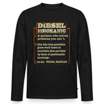 Mechaniker KFZ Auto Geschenkidee - Männer Premium Bio Langarmshirt - Schwarz - Vorne - Nico (187cm)