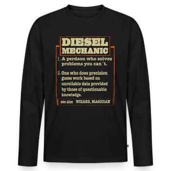 Mechaniker KFZ Auto Geschenkidee - Männer Premium Bio Langarmshirt - Schwarz - Vorne - Nico (187cm)