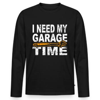 Idée cadeau de voiture mécanique - T-shirt manches longues Premium bio Homme - noir - Devant - Nico (187cm)