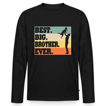 Großer Bruder Geschwister Familie - Männer Premium Bio Langarmshirt - Schwarz - Vorne - Nico (187cm)