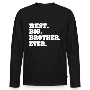 Großer Bruder Geschwister Familie - Männer Premium Bio Langarmshirt - Schwarz - Vorne - Nico (187cm)