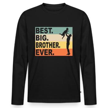Big brother sibling family - Men's Premium Organic Long Sleeve Shirt - black - Front - Nico (187cm)