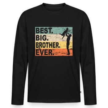 Großer Bruder Geschwister Familie - Männer Premium Bio Langarmshirt - Schwarz - Vorne - Nico (187cm)