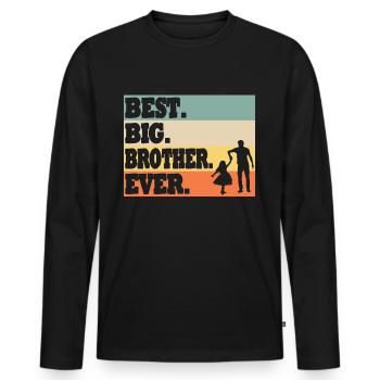 Großer Bruder Geschwister Familie - Männer Premium Bio Langarmshirt - Schwarz - Vorne - Nico (187cm)