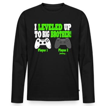 Großer Bruder Gaming Geschwister Familie - Männer Premium Bio Langarmshirt - Schwarz - Vorne - Nico (187cm)