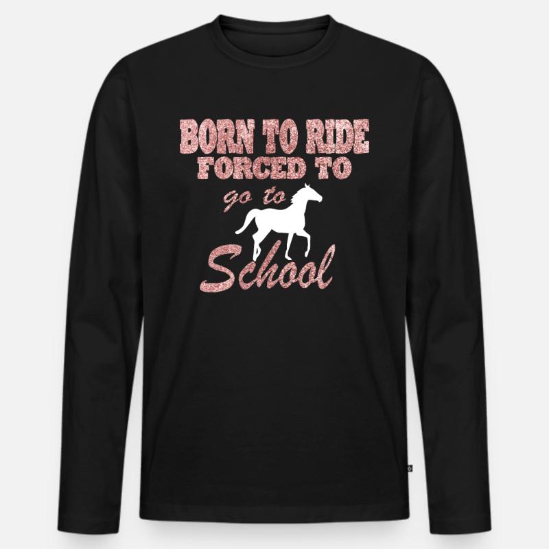 Pferd Reiten Reitverein Geschenkidee - Männer Premium Bio Langarmshirt - Schwarz