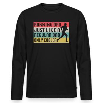 Idée de cadeau de course à papa de course - T-shirt manches longues Premium bio Homme - noir - Devant - Nico (187cm)
