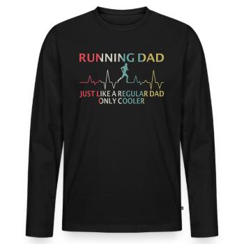 Idée de cadeau de course à papa de course - T-shirt manches longues Premium bio Homme - noir - Devant - Nico (187cm)