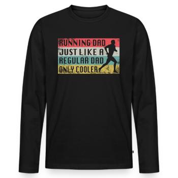 Idée de cadeau de course à papa de course - T-shirt manches longues Premium bio Homme - noir - Devant - Nico (187cm)