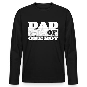 Papa papa d’un garçon pour la fête des pères - T-shirt manches longues Premium bio Homme - noir - Devant - Nico (187cm)