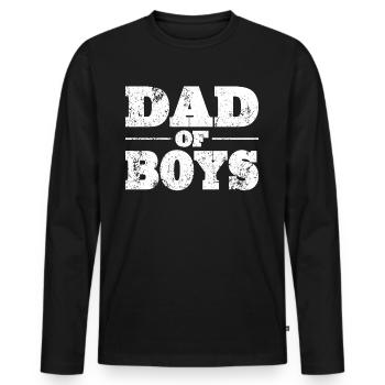 Papa Dad of Boys for Father's Day - Men's Premium Organic Long Sleeve Shirt - black - Front - Nico (187cm)