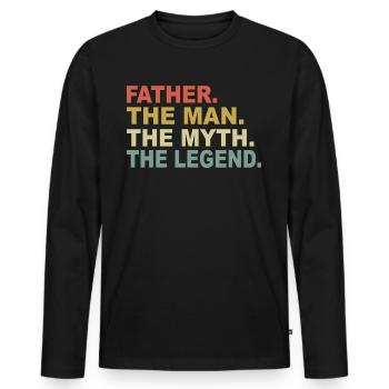 Papa Father L’homme pour la fête des pères - T-shirt manches longues Premium bio Homme - noir - Devant - Nico (187cm)