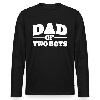 Papa Dad of two Boys zum Vatertag - Männer Premium Bio Langarmshirt - Schwarz - Vorne - Nico (187cm)