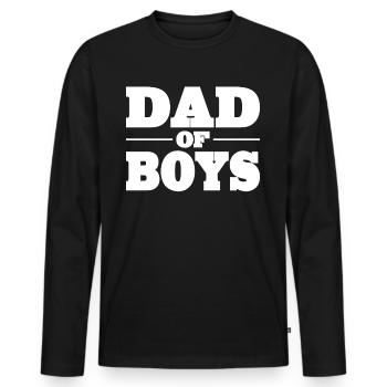 Papa Dad of Boys for Father's Day - Men's Premium Organic Long Sleeve Shirt - black - Front - Nico (187cm)