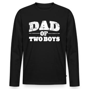 Papa Dad of two Boys zum Vatertag - Männer Premium Bio Langarmshirt - Schwarz - Vorne - Nico (187cm)