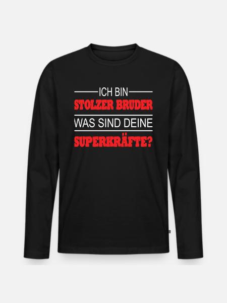 Bruder Geschenkidee Geschwister - Männer Premium Bio Langarmshirt - Schwarz