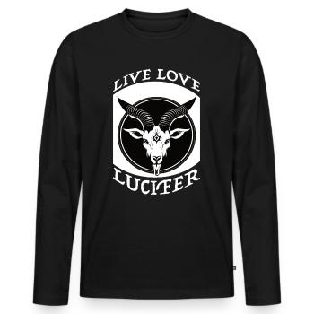 Occult Demon Lucifer goat Geschenkidee - Männer Premium Bio Langarmshirt - Schwarz - Vorne - Nico (187cm)