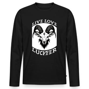 Occult Demon Lucifer goat Geschenkidee - Männer Premium Bio Langarmshirt - Schwarz - Vorne - Nico (187cm)