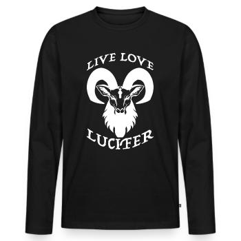 Occult Demon Lucifer goat Geschenkidee - Männer Premium Bio Langarmshirt - Schwarz - Vorne - Nico (187cm)