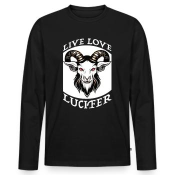 Occult Demon Lucifer goat Geschenkidee - Männer Premium Bio Langarmshirt - Schwarz - Vorne - Nico (187cm)