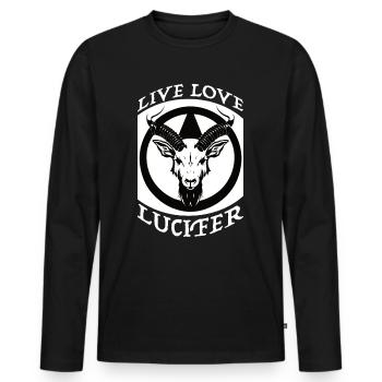 Occult Demon Lucifer goat Geschenkidee - Männer Premium Bio Langarmshirt - Schwarz - Vorne - Nico (187cm)