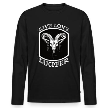Occult Demon Lucifer goat Geschenkidee - Männer Premium Bio Langarmshirt - Schwarz - Vorne - Nico (187cm)