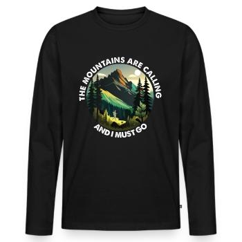 Camping campfire saying - Men's Premium Organic Long Sleeve Shirt - black - Front - Nico (187cm)