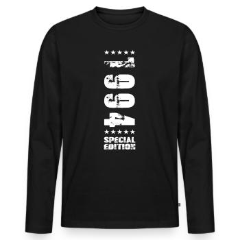 Geburtstag Geschenkidee 1994 - Männer Premium Bio Langarmshirt - Schwarz - Vorne - Nico (187cm)