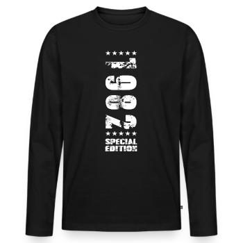 Idée cadeau d’anniversaire 1982 - T-shirt manches longues Premium bio Homme - noir - Devant - Nico (187cm)