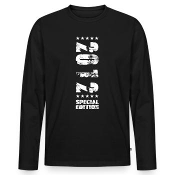 Idée cadeau d’anniversaire 2012 - T-shirt manches longues Premium bio Homme - noir - Devant - Nico (187cm)