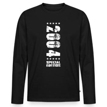 Geburtstag Geschenkidee 2004 - Männer Premium Bio Langarmshirt - Schwarz - Vorne - Nico (187cm)