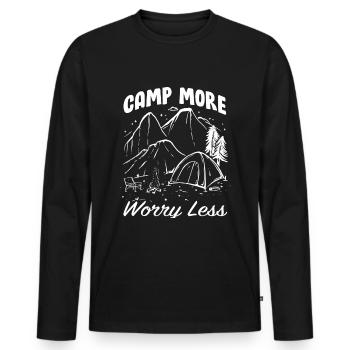 Camping campfire saying - Men's Premium Organic Long Sleeve Shirt - black - Front - Nico (187cm)