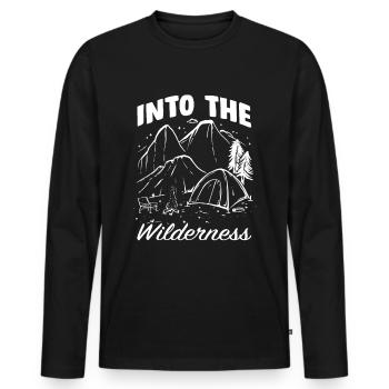 Camping campfire saying - Men's Premium Organic Long Sleeve Shirt - black - Front - Nico (187cm)