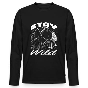 Camping campfire saying - Men's Premium Organic Long Sleeve Shirt - black - Front - Nico (187cm)