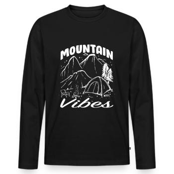 Camping campfire saying - Men's Premium Organic Long Sleeve Shirt - black - Front - Nico (187cm)