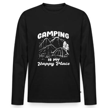 Camping campfire saying - Men's Premium Organic Long Sleeve Shirt - black - Front - Nico (187cm)