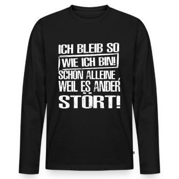 Lustig Spruch Geschenkidee - Männer Premium Bio Langarmshirt - Schwarz - Vorne - Nico (187cm)